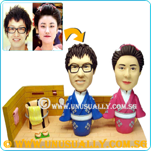 Custom 3D Lovely Kimono Couple Figurines
